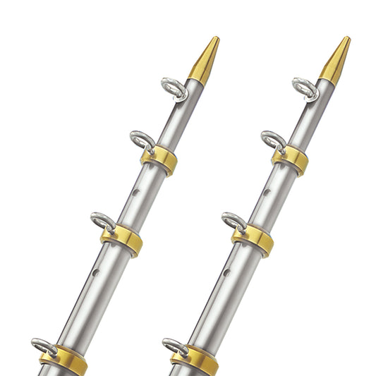 TACO 15' Telescopic Outrigger Poles 1-1/8" - Silver/Gold [OT-0441VEL15]