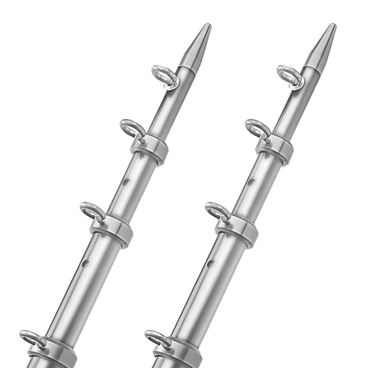 TACO 15' Telescopic Outrigger Poles HD 1-1/2" - Silver/Silver [OT-0542VEL15-HD]