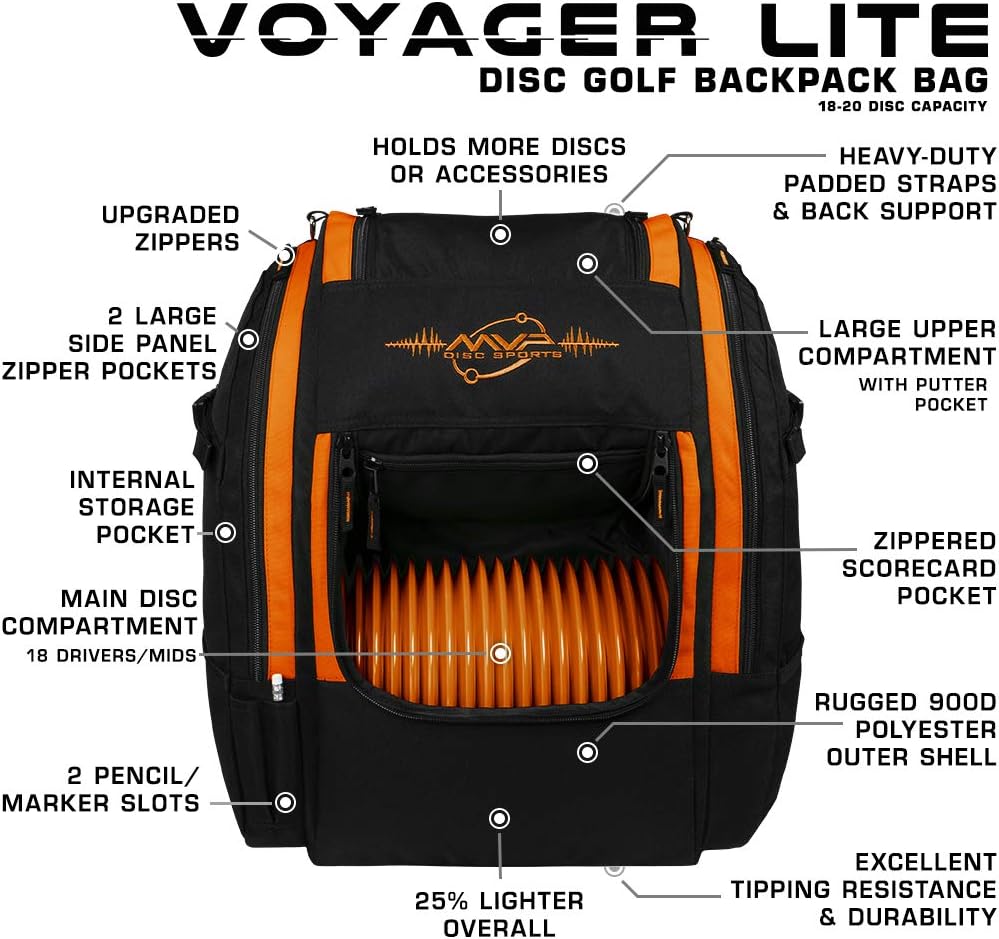 MVP Disc Sports Voyager Lite Backpack Disc Golf Bag